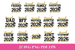 Proud 2026 Graduate Family SVG Quotes | 2026 Graduate Mom Product Image 6