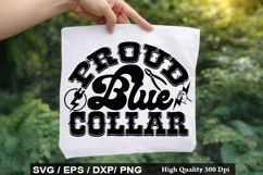 Proud Blue Collar - Electrician SVG Design Product Image 1