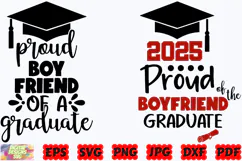 Proud Boyfriend Of A Graduate SVG | Graduation 2025 SVG |PNG Product Image 1