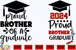 Proud Brother OF A Graduate SVG | Graduation 2024 SVG | PNG Product Image 2