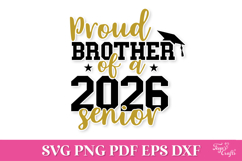 Proud Brother of a 2026 Senior SVG Quote Product Image 1