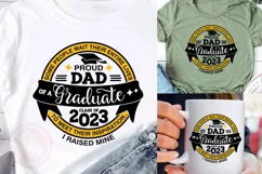 Proud Dad of a graduate Class of 2023 Graduation cap Quote Product Image 2