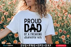 Proud Dad Of A Freaking Awesome SVG, Father's Day SVG Design Product Image 1