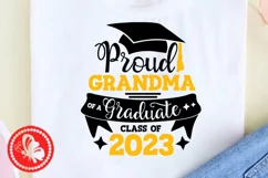 Proud Grandma of a graduate Class of 2023 Graduation cap svg Product Image 1