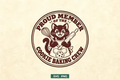 Proud Member Of The Cookie Baking Crew SVG, Christmas Cat Product Image 1