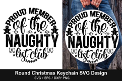 Round Christmas Keychain SVG Design - Sleigh rides and hot Product Image 3