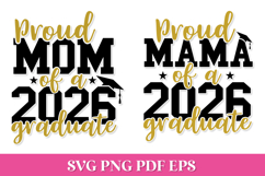 Proud Mom of a 2026 Graduate SVG | Proud Mama of a 2026 Grad Product Image 1