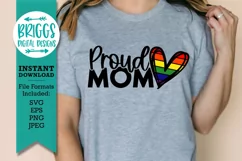 Proud Mom SVG | Gay Pride svg| Rainbow Heart svg, lgbtq svg Product Image 1