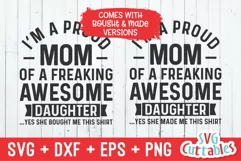 Mom SVG Cut File | Proud Mom Of A Awesome Daughter Product Image 2