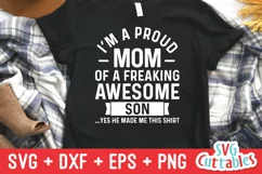 Mom SVG Cut File | Proud Mom Of A Awesome Son Product Image 1