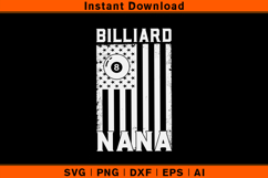 Billiards Nana SVG Pool Player American Flag Design Product Image 1