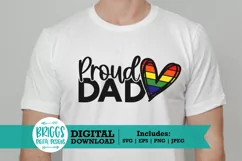 Proud LGBTQ Dad SVG | gay pride svg, rainbow heart svg Product Image 1