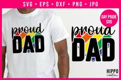 Proud Dad SVG design on a men's t-shirt