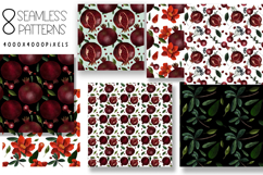 Hand Painted Pomegranate Seamless Pattern Collection Product Image 2