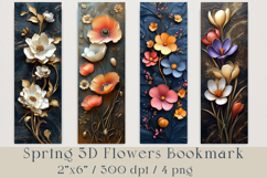 Spring 3D Flowers Bookmarks, 4 png Product Image 1