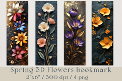 Spring 3D Flowers Bookmark, 4 png Product Image 1