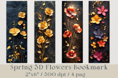 3D Flowers Bookmarks Set, 4 png Product Image 1