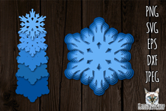 Christmas Ornament SVG, layered papercut snowflake ornament Product Image 1