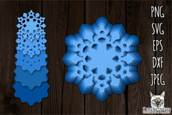 Christmas Ornament SVG, layered papercut snowflake ornament Product Image 1