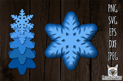 Christmas Ornament SVG, layered papercut snowflake ornament Product Image 1