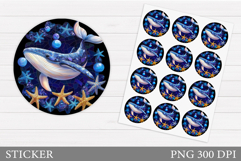 Whale Sticker Design. Sea Sticker Printable Product Image 1