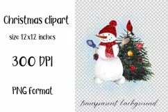Watercolor Christmas snowman clipart |Sublimation PNG Product Image 2