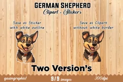 German Shepherd Stickers For Kids, German Shepherd Clipart Product Image 2