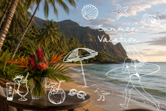 Coastal Summer Line Art Product Image 2