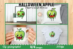 Halloween Green Apple Stickers, Cute Kawaii Stickers Product Image 3