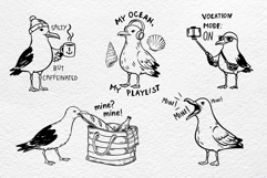 Funny Seagulls Hand-Drawn Beach Product Image 2