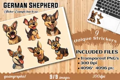 German Shepherd Stickers For Kids, German Shepherd Clipart Product Image 4