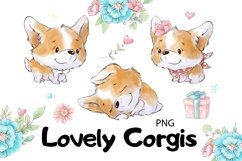 Watercolor Clipart Lovely Corgis Product Image 1
