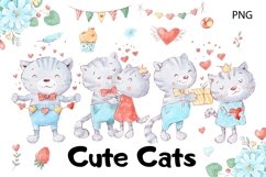 Watercolor Clipart Lovely Cats Product Image 1