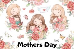 Watercolor Clipart Mothers Day Product Image 1