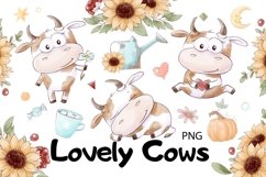 Watercolor Clipart Lovely Cows Product Image 1