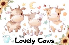 Watercolor Clipart Lovely Cows Product Image 1