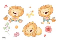 Watercolor Clipart Lovely Lions Product Image 2