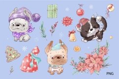 Watercolor lovely animals on christmas holiday Product Image 2