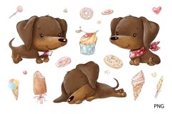 Watercolor Clipart Cute Dachshunds Product Image 2