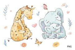 Watercolor Clipart Cute Tropical Animals Product Image 2