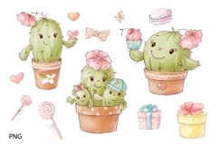 Watercolor Clipart Cute Cacti Product Image 2