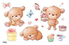 Watercolor Clipart Cute Bears Product Image 2