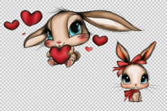 Set of Cute Hand Drawn Bunnies Isolated Product Image 6