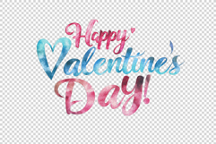 Happy Valentine's Day Sign With Hearts in Pink and Blue Product Image 2