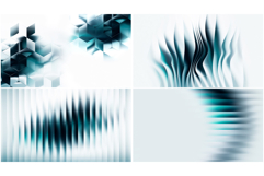 Fractal Glass Backgrounds Set in Turquoise and White Product Image 2