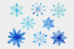 Collection of Watercolor Blue Snowflakes Product Image 2