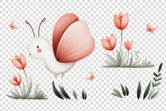 Watercolor Illustration with Cute Butterfly Product Image 3
