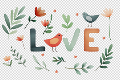 Love-themed Watercolor clipart Product Image 2