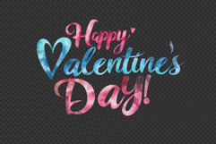 Happy Valentine's Day Sign With Hearts in Pink and Blue Product Image 3