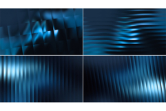 Set of Blue Fractal Glass Backgrounds Product Image 3